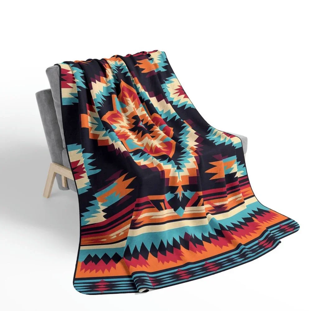 ✨ Ultra-Soft Native Sherpa Blanket | Southwestern Fleece Throw